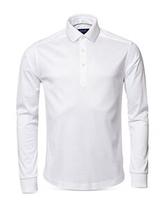 Рубашка поло из джерси с длинным рукавом современного кроя Eton, цвет White