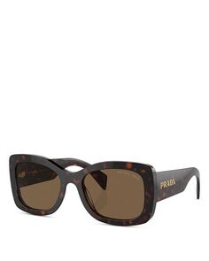 PR A08SF Овальные солнцезащитные очки, 57 мм Prada, цвет Brown