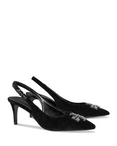 Женские туфли-лодочки Eleanor Pave с острым носком и пяткой на пятке Tory Burch, цвет Black
