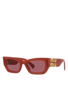 Прямоугольные солнцезащитные очки MU 09WS, 53 мм Miu Miu, цвет Purple