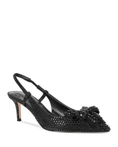 Женские туфли-лодочки без шнуровки с открытой пяткой и бантом Belgravia с кристаллами KURT GEIGER LONDON, цвет Black