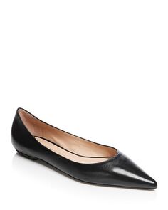 Женские туфли без шнуровки Emilia с острым носком Stuart Weitzman, цвет Black