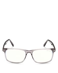 Квадратные очки с синим светом, 55 мм Tom Ford, цвет Gray
