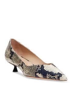 Женские туфли на каблуке «котенок» с тиснением змеи Stuart Weitzman, цвет Multi