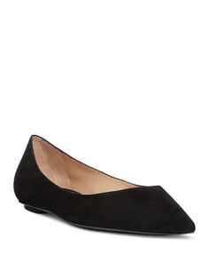 Женские туфли на плоской подошве с острым носком Emilia Stuart Weitzman, цвет Black
