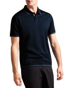Текстурированная рубашка-поло с короткими рукавами Ted Baker, цвет Blue