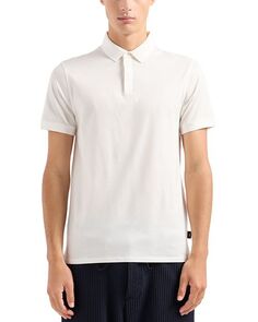 Рубашка поло с короткими рукавами из мерсеризованного хлопка Emporio Armani, цвет Ivory/Cream