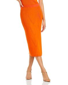 Плетёная трикотажная юбка-миди MILLY, цвет Orange