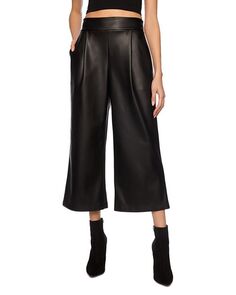 Укороченные брюки из искусственной кожи Susana Monaco, цвет Black