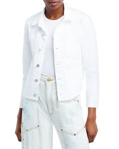 Джинсовая куртка Janelle Raw-Edge L&apos;AGENCE, цвет Blanc Lagence