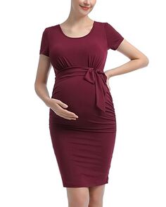 Платье для беременных Lana с короткими рукавами и поясом Kimi &amp; Kai, цвет Purple