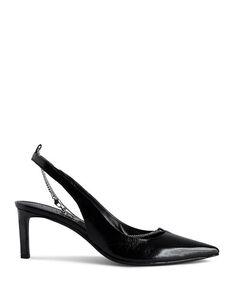 Женские туфли-лодочки с открытой пяткой с острым носком и цепочкой для первого вечера, украшенные винтажным эффектом Zadig &amp; Voltaire, цвет Black