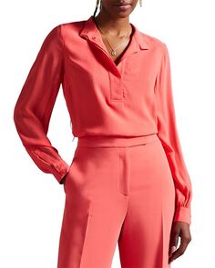 Hendra Рубашка с воротником-стойкой Ted Baker, цвет Orange