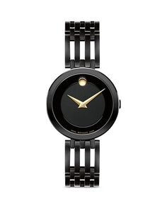 Часы Esperanza из нержавеющей стали с черным PVD-покрытием, 28 мм Movado, цвет Black