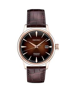 Часы Seiko Presage, 40,5 мм Seiko Watch, цвет Brown