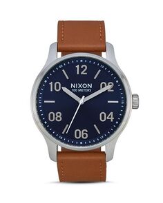 Часы Patrol с синим циферблатом, 44 мм Nixon, цвет Brown