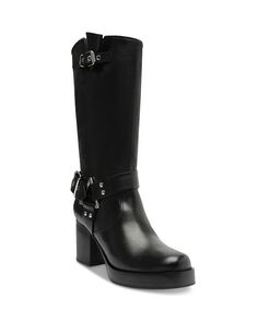 Женские ботинки Kiara Harness на высоком каблуке с шипами и ремешками SCHUTZ, цвет Black