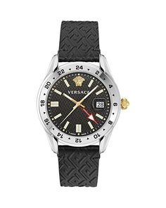 Часы Greca Time GMT, 41 мм Versace, цвет Black