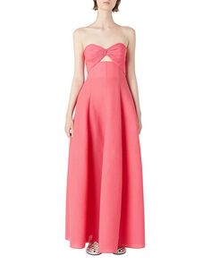 Платье макси без бретелек с вырезом Emporio Armani, цвет Pink