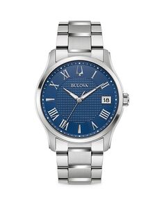 Классические часы, 41 мм Bulova, цвет Blue