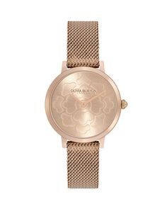 Ультратонкие часы с цветочным принтом, 28 мм Olivia Burton, цвет Pink