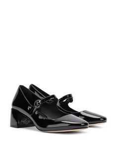 Женские туфли-лодочки Blair на блочном каблуке с ремешком на щиколотке и пряжкой Larroudé, цвет Black Larroude
