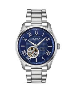 Классические часы Wilton, 42 мм Bulova, цвет Silver