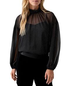 Прозрачная блузка в горошек с блестками &amp;; Камзол Sanctuary, цвет Black