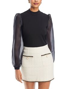 Блуза с прозрачными рукавами KARL LAGERFELD PARIS, цвет Black
