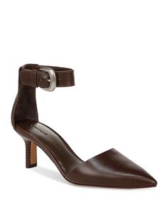 Женские кожаные туфли Perri d&apos;Orsay с ремешком на щиколотке Vince, цвет Brown