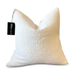 Букль&amp;;eacute; Декоративная наволочка, 24 x 24 дюйма Modish Decor Pillows, цвет White