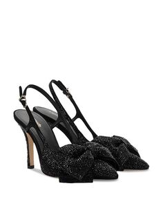 Женские туфли без шнуровки с острым носком и босоножками Elle с кристаллами и пяткой на пятке Larroudé, цвет Black Larroude