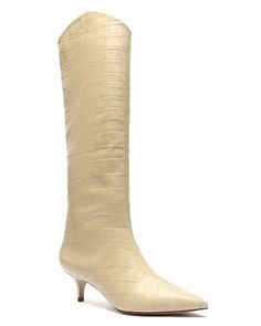 Женские ботинки Maryana Lo из кожи с тиснением под крокодила SCHUTZ, цвет Tan/Beige