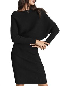 Трикотажное облегающее платье Lara Drape REISS, цвет Black