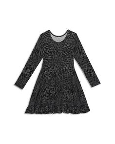 Платье Aggie с длинными рукавами и оборками для девочек – Little Kid Posh Peanut, цвет Black