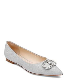 Женские туфли на плоской подошве с острым носком, украшенные блестками Dee Ocleppo, цвет Silver
