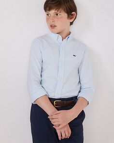 Полосатая эластичная рубашка для мальчиков Vineyard Vines, цвет Blue