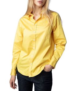 Хлопковая рубашка Taskiz с нагрудным карманом Zadig &amp; Voltaire, цвет Yellow