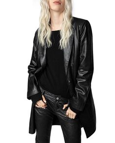 Кожаное пальто Monarque Zadig &amp; Voltaire, цвет Black