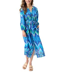 Платье макси с принтом Cala Azure Tommy Bahama, цвет Blue