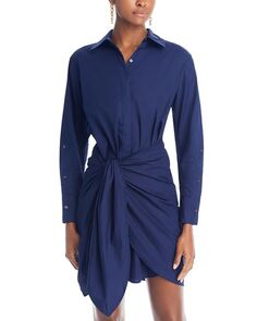 Платье-рубашка Charlotte с завязкой на талии Derek Lam 10 Crosby, цвет Blue