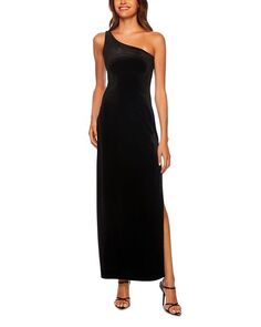 Бархатное платье с асимметричным вырезом Susana Monaco, цвет Black