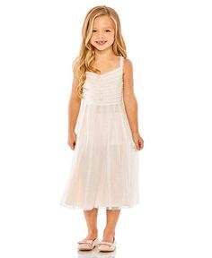 Многоярусное мини-платье без рукавов с оборками для девочек Mac Duggal, цвет Tan/Beige