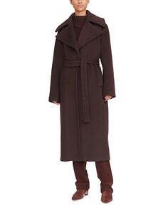 Пальто Carver с поясом STAUD, цвет Brown