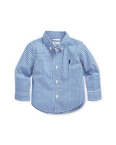 Хлопковая клетчатая рубашка для мальчика – для малышей Ralph Lauren, цвет Blue