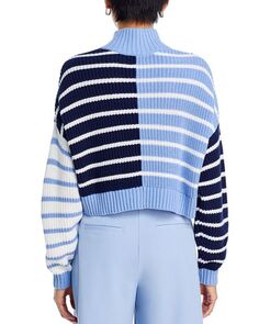 Укороченный хлопковый свитер Hampton STAUD, цвет Blue