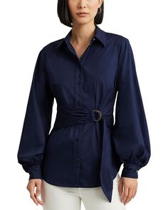 Рубашка на пуговицах с завязкой спереди Ralph Lauren, цвет Blue