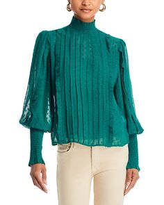 Блузка в горошек с оборками FARM Rio, цвет Green