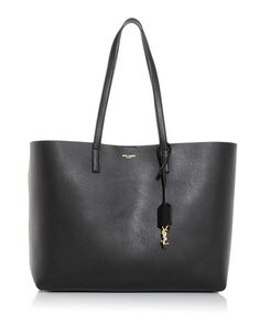 Кожаная сумка-тоут для покупок East/West Saint Laurent, цвет Black