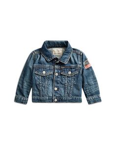 Джинсовая куртка Trucker для мальчиков – для малышей Ralph Lauren, цвет Blue
